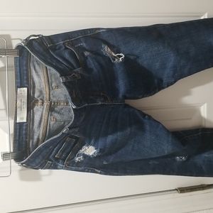 Abercrombie & Fitch Womens Distressed Skinny Size 0S W 25Dark Wash Stretch Jeans